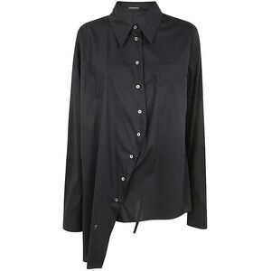 Ann Demeulemeester Women Jula Dropped Shoulder Shirt Popeline Black